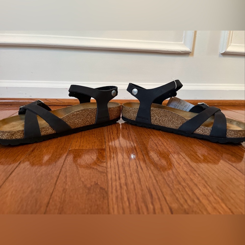 Birkenstock Women's Sz EUR 38 US W 7-7.5 Black Kumba Oiled Leather Sandals - Picture 5 of 8